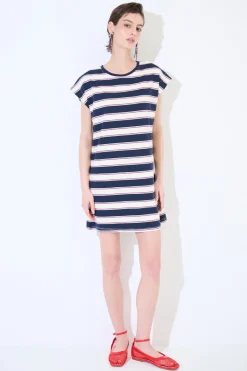 New KIKISIX ABITO CORTO DRITTO CON MANICA ALETTA BLU