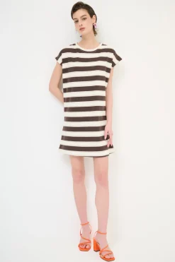 Sale KIKISIX ABITO CORTO DRITTO CON MANICA ALETTA MORO