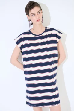 New KIKISIX ABITO CORTO DRITTO CON MANICA ALETTA BLU