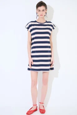 New KIKISIX ABITO CORTO DRITTO CON MANICA ALETTA BLU