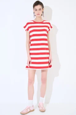 Online KIKISIX ABITO CORTO DRITTO CON MANICA ALETTA ROSSO