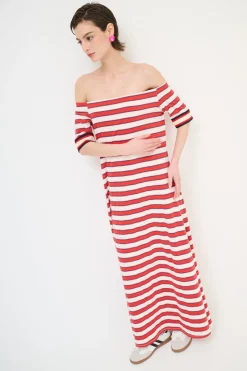 New KIKISIX ABITO LUNGO SHIFFER RIGA SPACCHI LATERALI ROSSO