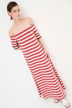 New KIKISIX ABITO LUNGO SHIFFER RIGA SPACCHI LATERALI ROSSO