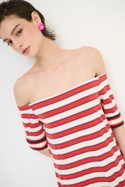 New KIKISIX ABITO LUNGO SHIFFER RIGA SPACCHI LATERALI ROSSO