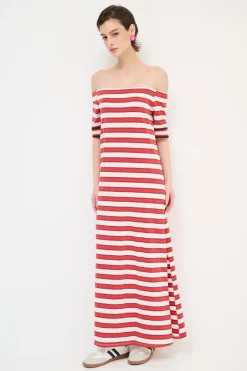 New KIKISIX ABITO LUNGO SHIFFER RIGA SPACCHI LATERALI ROSSO