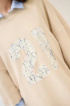 Online KIKISIX ABITO OVER CON RICAMO PIZZO AVORIO