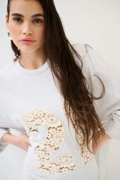 Clearance KIKISIX ABITO OVER CON RICAMO PIZZO GRIGIO