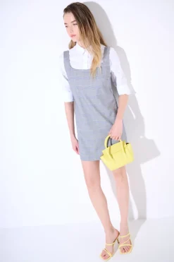 Fashion KIKISIX ABITO QUADRO CHECK CELESTE