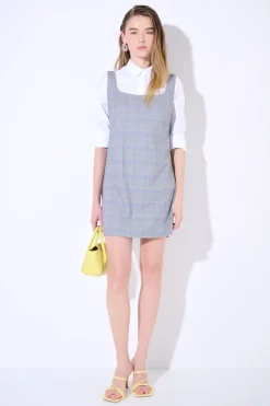 Fashion KIKISIX ABITO QUADRO CHECK CELESTE