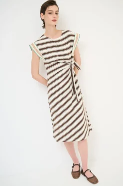 Best KIKISIX ABITO RIGA LACCIO MANICA COSTINA MORO