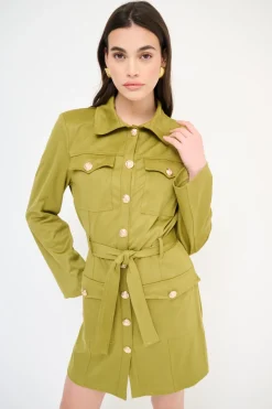 Clearance KIKISIX ABITO TRENCH DAINETTO OLIVA