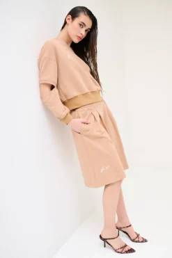 New KIKISIX BERMUDA FELPA CON STAMPA MOCHA