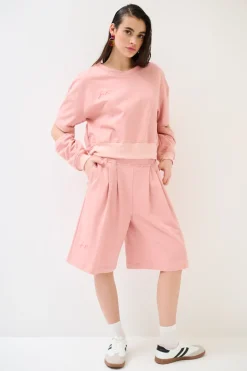 Clearance KIKISIX BERMUDA FELPA CON STAMPA MALVA