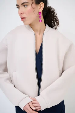 Outlet KIKISIX BOMBER CORTO ACCOPPIATO BEIGE