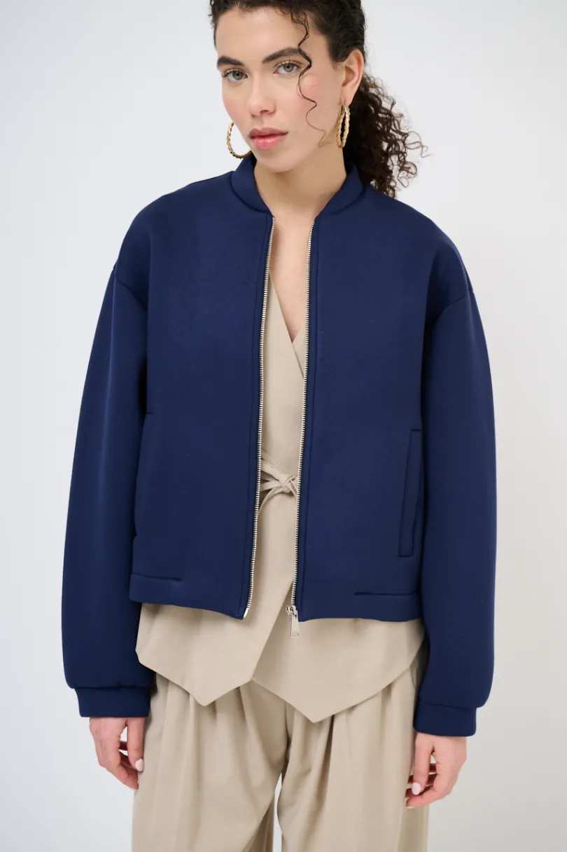 Online KIKISIX BOMBER CORTO ACCOPPIATO BLU