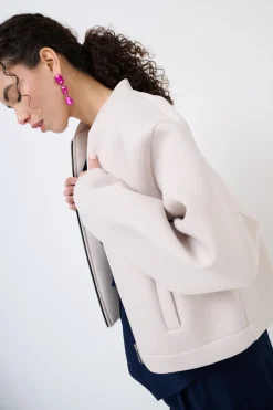 Outlet KIKISIX BOMBER CORTO ACCOPPIATO BEIGE