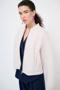 Outlet KIKISIX BOMBER CORTO ACCOPPIATO BEIGE