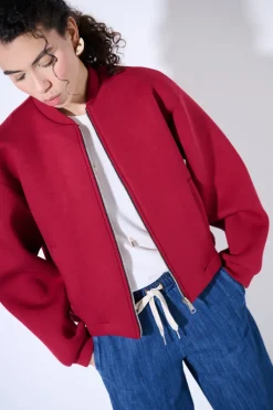 Best KIKISIX BOMBER CORTO ACCOPPIATO VINO