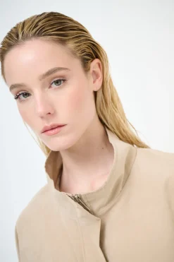 Best KIKISIX BOMBER DAINETTO OVER RICAMO ORSETTO BEIGE