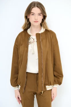 Sale KIKISIX BOMBER OVER DAINETTO CAPPUCCINO