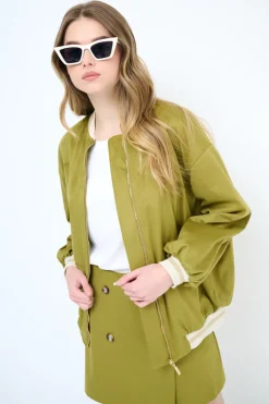 Outlet KIKISIX BOMBER OVER DAINETTO OLIVA