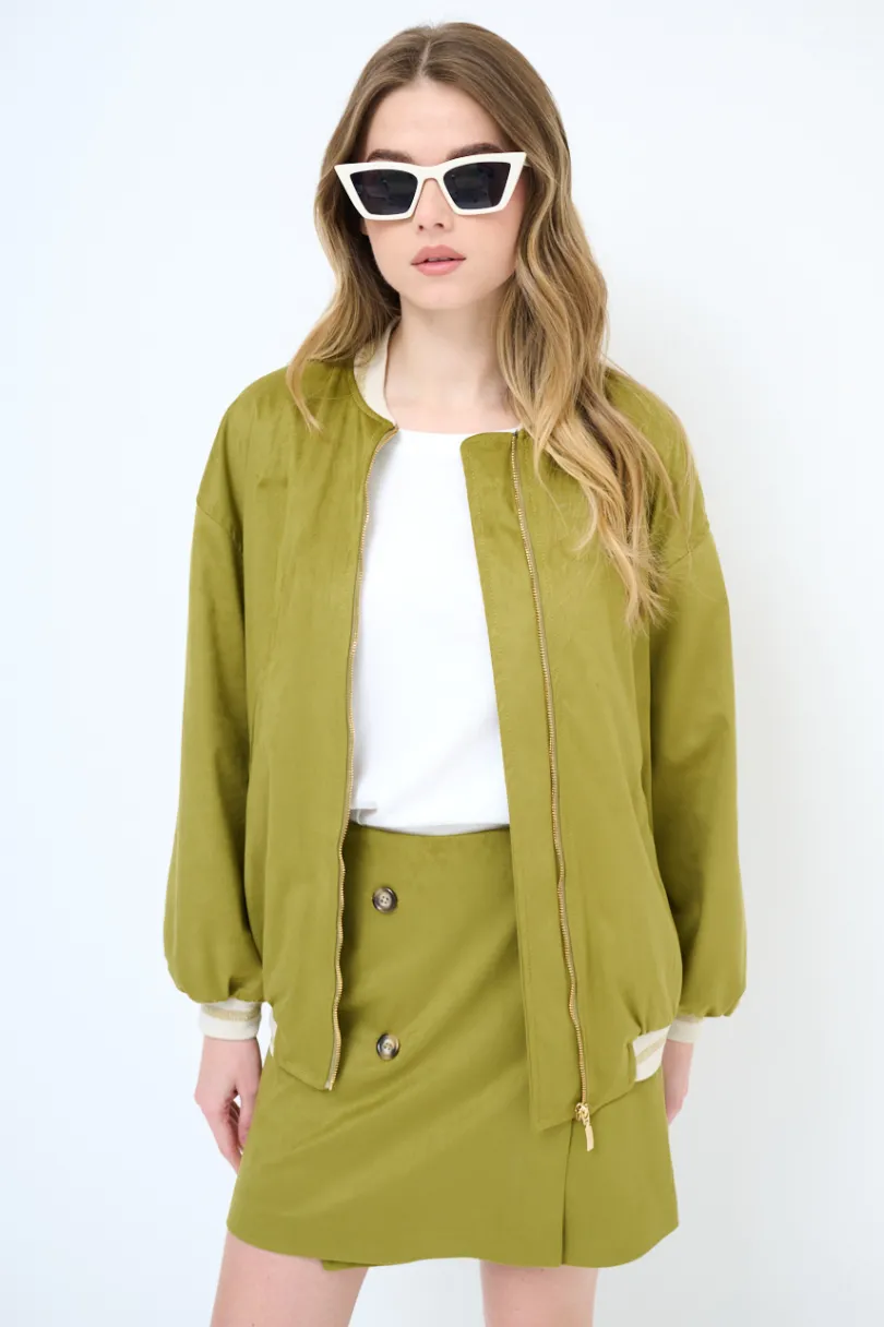 Outlet KIKISIX BOMBER OVER DAINETTO OLIVA