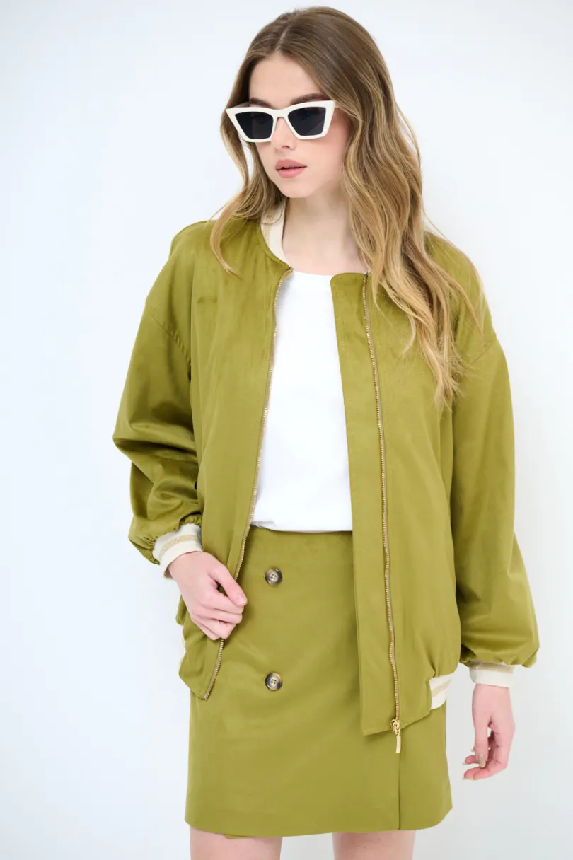 Outlet KIKISIX BOMBER OVER DAINETTO OLIVA
