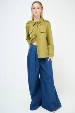 Best KIKISIX CAMICIA CON TASCHE SPILLA ANANAS OLIO