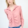Discount KIKISIX CAMICIA CROP CON BOTTONI FODERATI ROSA