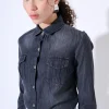 Discount KIKISIX CAMICIA DENIM CON TASCHE NERO