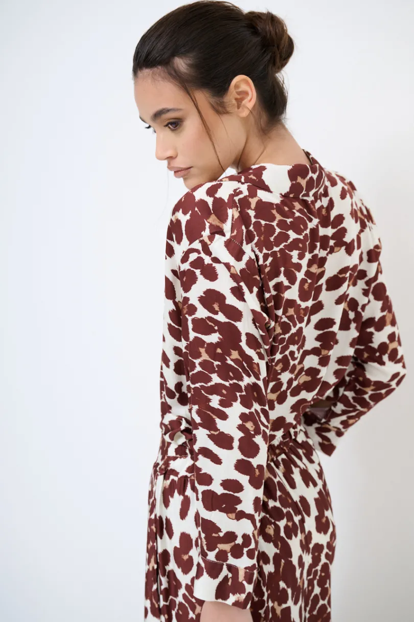 Sale KIKISIX CAMICIA MANICA LUNGA CON BOTTONI MARRONE