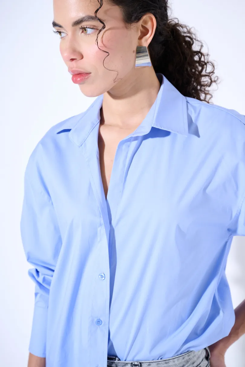 Sale KIKISIX CAMICIA OVER CELESTE