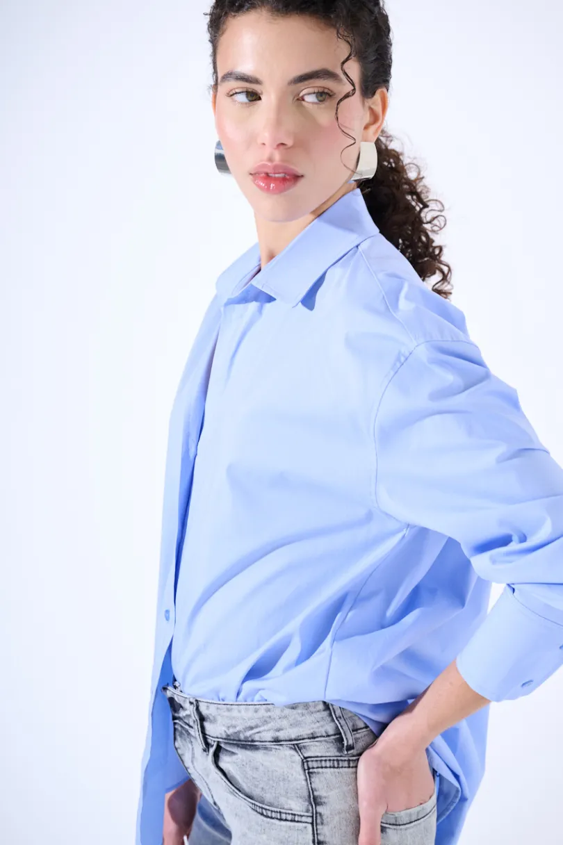 Sale KIKISIX CAMICIA OVER CELESTE