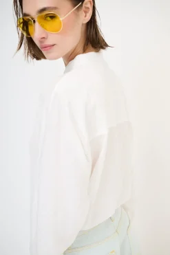 Best KIKISIX CAMICIA OVER COLLO COREANA BIANCO