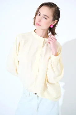 Fashion KIKISIX CAMICIA OVER COLLO COREANA GIALLO