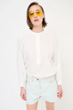 Best KIKISIX CAMICIA OVER COLLO COREANA BIANCO