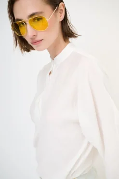 Best KIKISIX CAMICIA OVER COLLO COREANA BIANCO