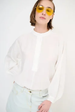 Best KIKISIX CAMICIA OVER COLLO COREANA BIANCO