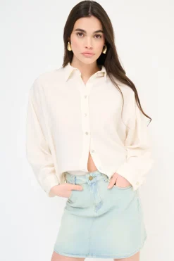 Clearance KIKISIX CAMICIA OVER CON PIEGHE DIETRO BURRO