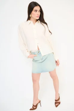 Clearance KIKISIX CAMICIA OVER CON PIEGHE DIETRO BURRO