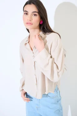 Discount KIKISIX CAMICIA OVER CON PIEGHE DIETRO SAFARI