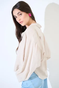 Discount KIKISIX CAMICIA OVER CON PIEGHE DIETRO SAFARI