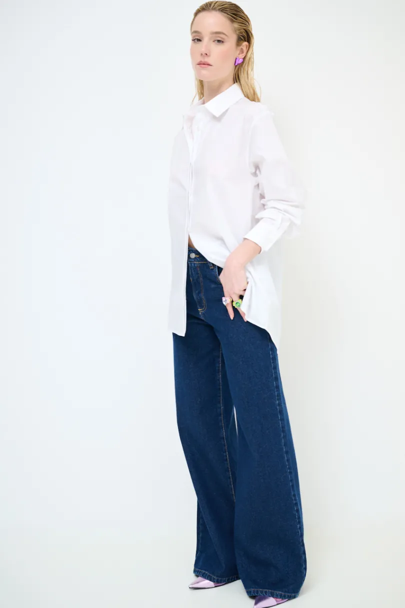 Best KIKISIX CAMICIA OVER COTONE BIANCO