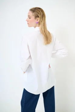 Best KIKISIX CAMICIA OVER COTONE BIANCO