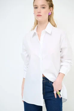 Best KIKISIX CAMICIA OVER COTONE BIANCO