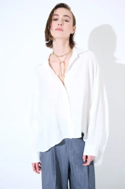 Best KIKISIX CAMICIA OVER MANTELLA BIANCO