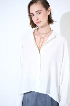 Best KIKISIX CAMICIA OVER MANTELLA BIANCO