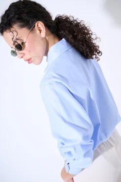 Fashion KIKISIX CAMICIA OXFORD OVER CELESTE