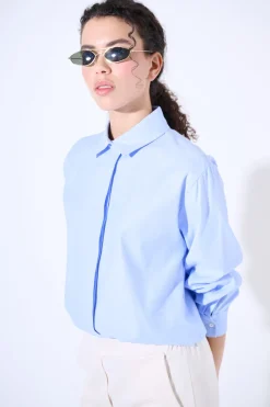 Fashion KIKISIX CAMICIA OXFORD OVER CELESTE