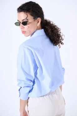 Fashion KIKISIX CAMICIA OXFORD OVER CELESTE